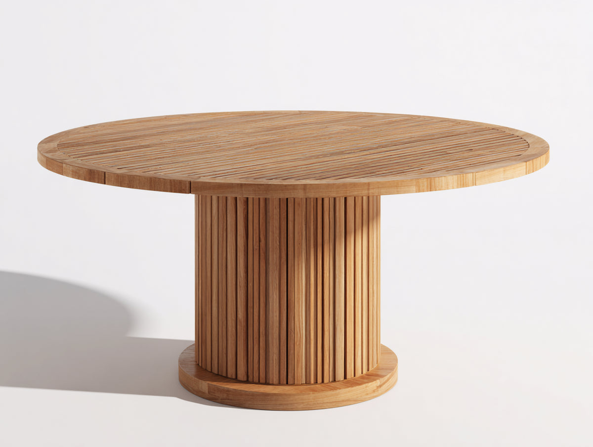 Tavolo da giardino - Legno - 134x134x77 cm - Marrone miele - Stile minimalista