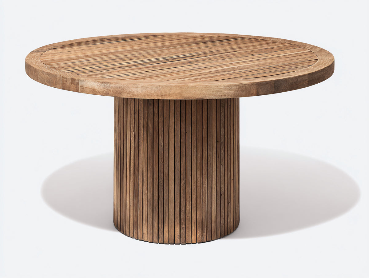 Tavolo da giardino - Legno - 136x136x76 cm - Marrone caldo - Stile rustico moderno