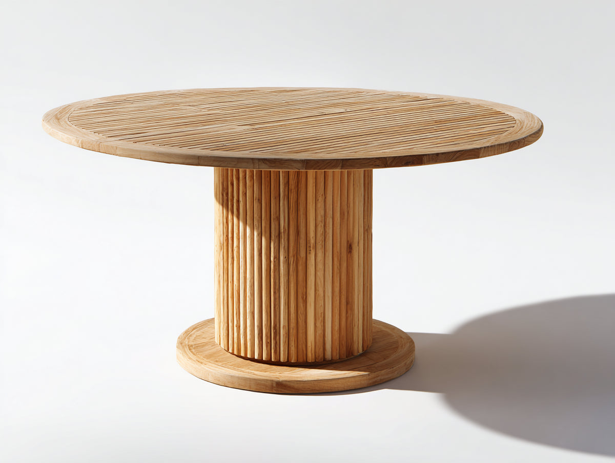 Tavolo da giardino - Legno - 136x136x76 cm - Marrone chiaro - Stile naturale