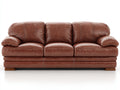 Divani a 3 posti - Similpelle - 218 x 96 x 92 cm - Marrone - Design classico imbottito