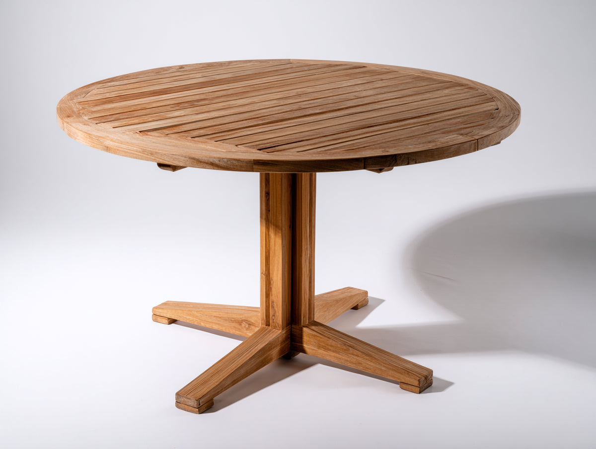Tavolo da giardino - Legno - 120x120x75 cm - Marrone dorato - Stile tradizionale