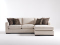 Divano angolare - Tessuto-legno - 285x160x86 cm - Beige chiaro - Contemporaneo