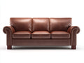 Divani a 3 posti - similpelle-legno - 210x91x88 cm - marrone - stile classico