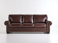 Divani a 3 posti - similpelle-legno-metallo - 215x92x90 cm - marrone - stile classico