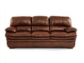 Divani a 3 posti - Similpelle - 210 x 90 x 95 cm - Marrone - Design classico imbottito