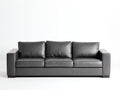 Divani a 3 posti - similpelle-legno - 215x90x85 cm - grigio antracite - stile moderno minimalista