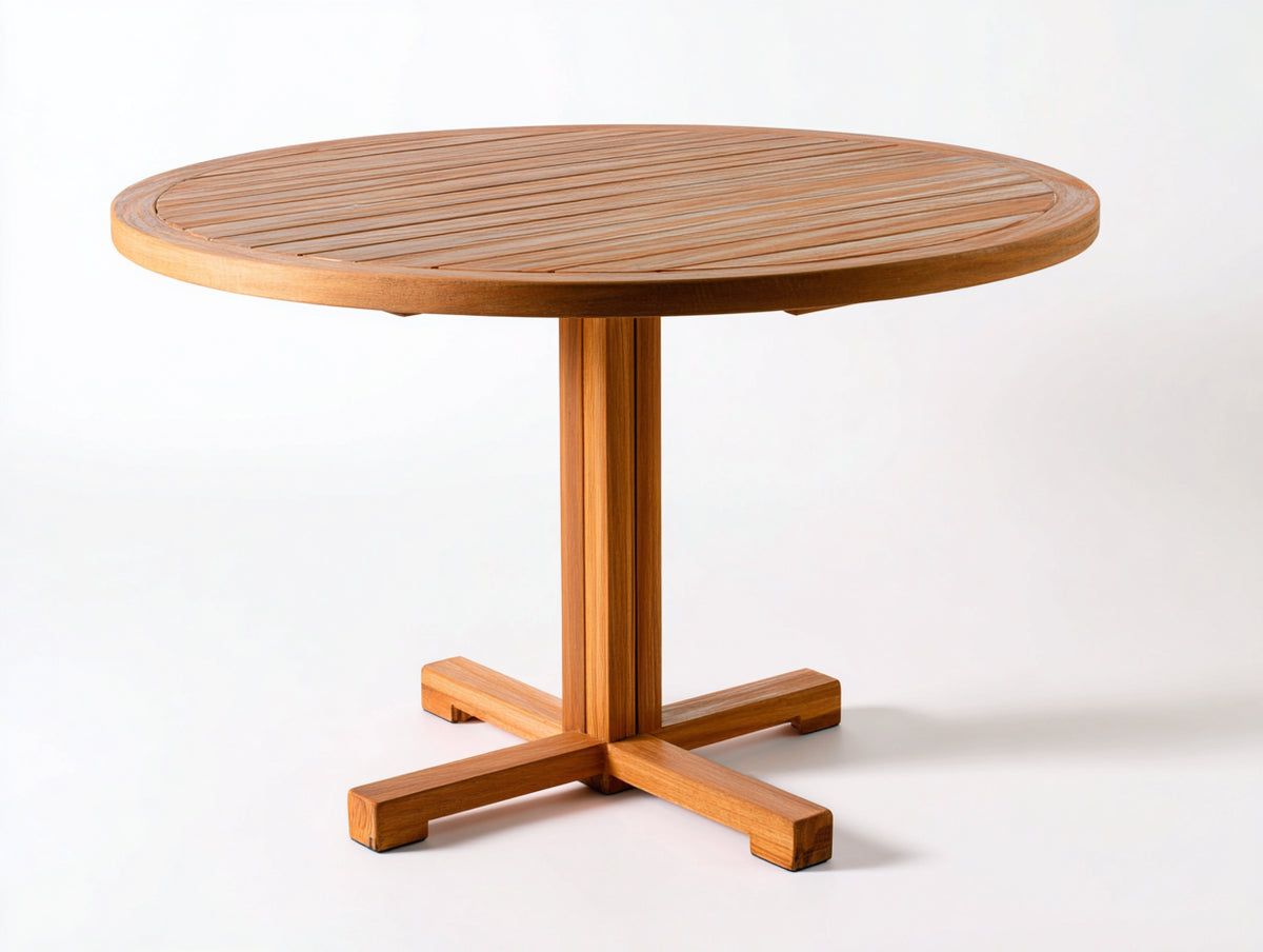 Tavolo da giardino - Legno - 118x118x75 cm - Marrone miele - Stile classico